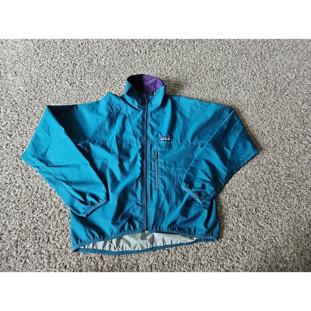 Vintage Patagonia 100% Polyester Teal Zip Up Jacket - Women's M Purple Collar